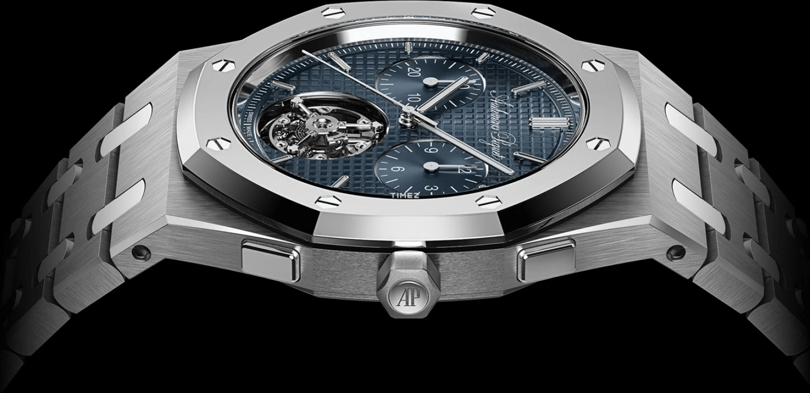Audemars Piguet,Royal Oak 39mm,39mm,Titanium,Blue,Automatic,Chronograph,Tourbillon,Flyback,26545XT,26545XT.OO.1240XT.01