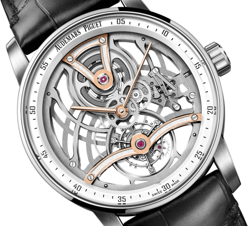 Audemars Piguet,CODE 11.59 41mm,41mm,White Gold,Red Gold,Skeleton,Handwound,Tourbillon,80hours,26600CR,26600CR.OO.D002CR.99