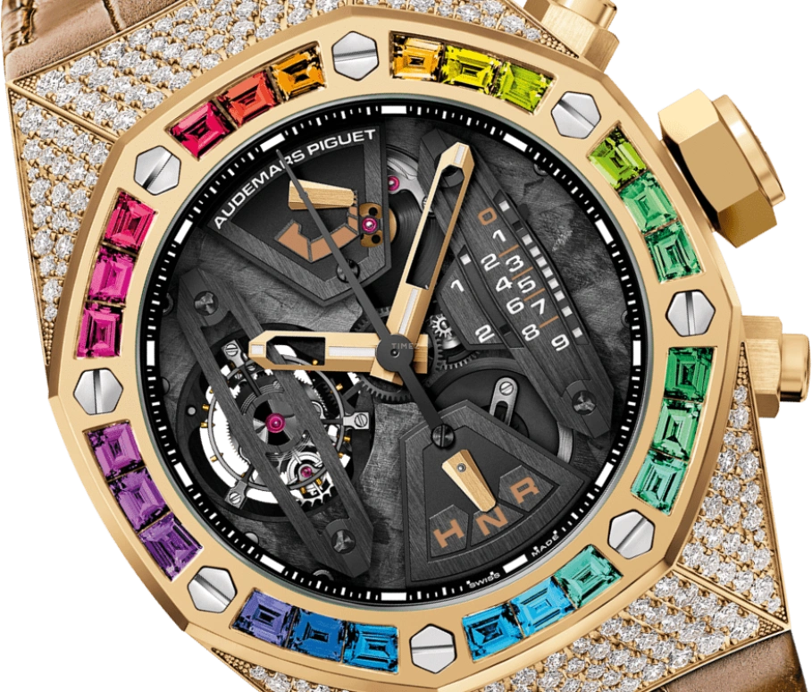 Audemars Piguet,Royal Oak Concept 44mm,44mm,Yellow Gold,Skeleton,Black,Handwound,Chronograph,Power Reserve Indicator,Tourbillon,Function Selector,237hours,In-house Caliber,26235BA,26235BA.YY.D502CR.01