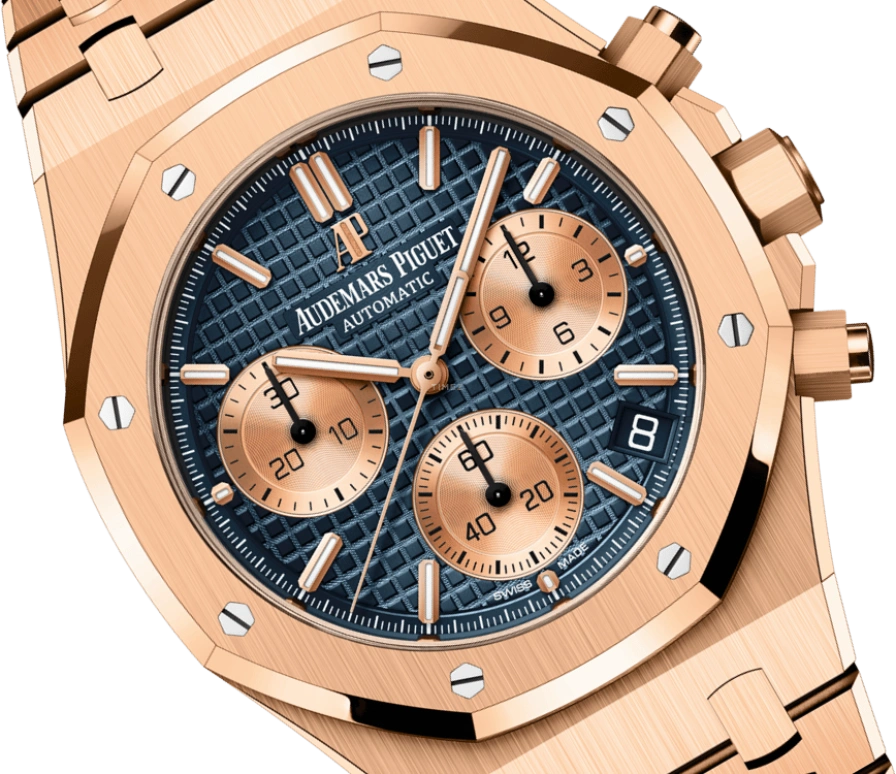 Audemars Piguet,Royal Oak 41mm,41mm,Rose Gold,Blue,Automatic,Chronograph,Day,26239OR,26239OR.OO.1220OR.01