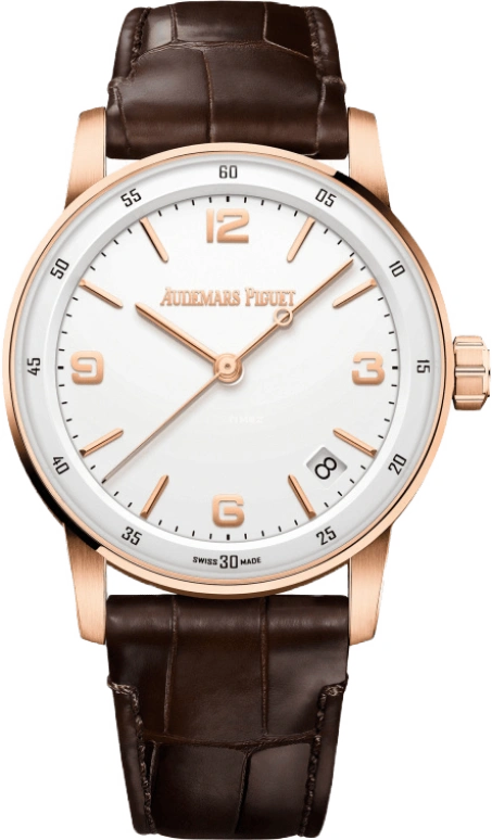 Audemars Piguet,CODE 11.59 41mm,41mm,Pink Gold,White,Automatic,Day,70hours,15210OR,15210OR.OO.A099CR.01