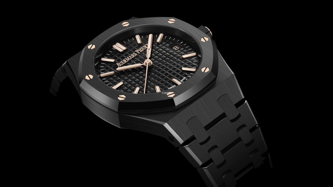 Audemars Piguet,Royal Oak 34mm,34mm,Ceramic,Black,Automatic,Day,50hours,77350CE,77350CE.OO.1266CE.03.A