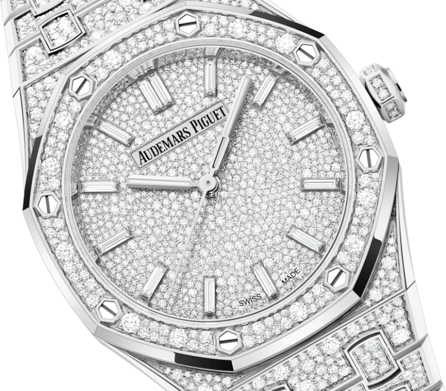 Audemars Piguet,Royal Oak 34mm,34mm,White Gold,Silver,Automatic,Sapphire,Crystal Glass,Octagon,77452BC,77452BC.ZZ.1365BC.01