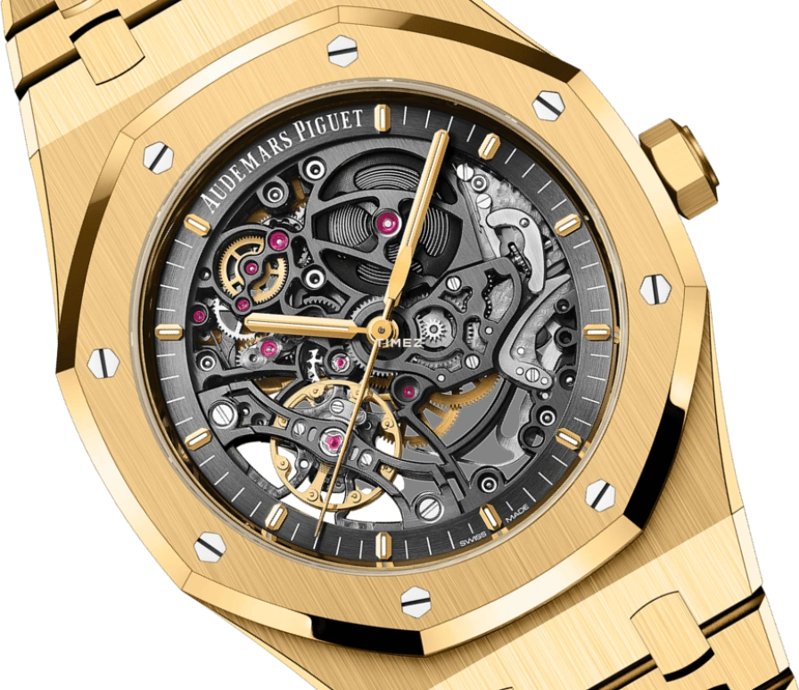 Audemars Piguet,Royal Oak 41mm,41mm,Yellow Gold,Skeleton,Black,Automatic,Double Balance,45hours,Luka Dončić,15407BA,15407BA.OO.1220BA.01