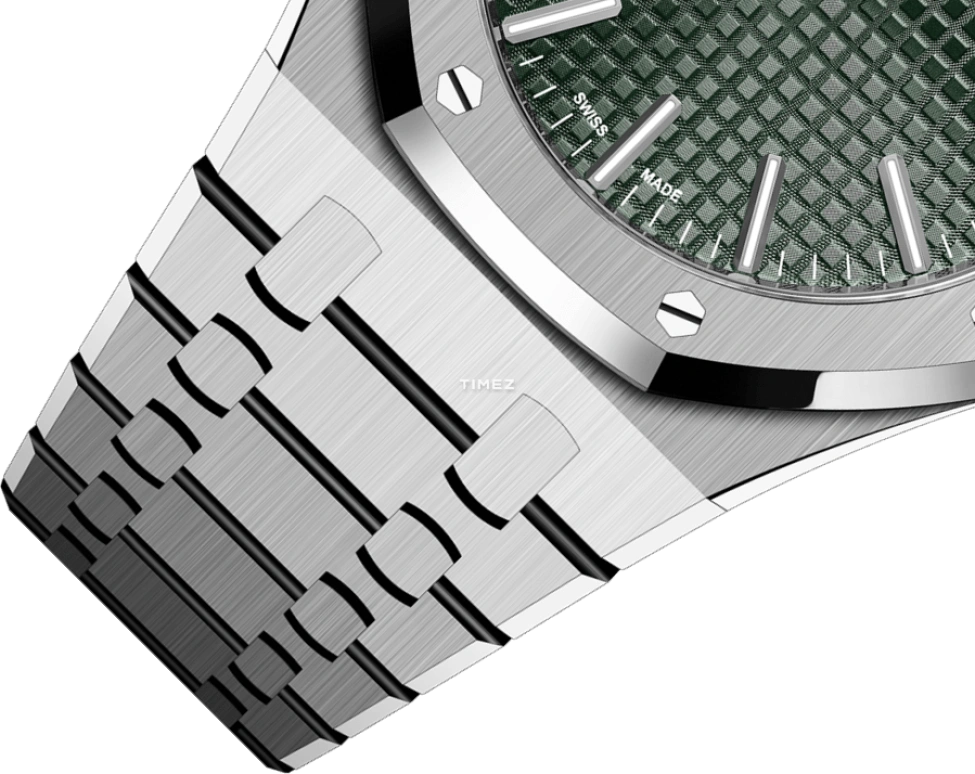 Audemars Piguet,Royal Oak 41mm,41mm,Stainless Steel,Green,Automatic,Day,70hours,15510ST,15510ST.OO.1320ST.09
