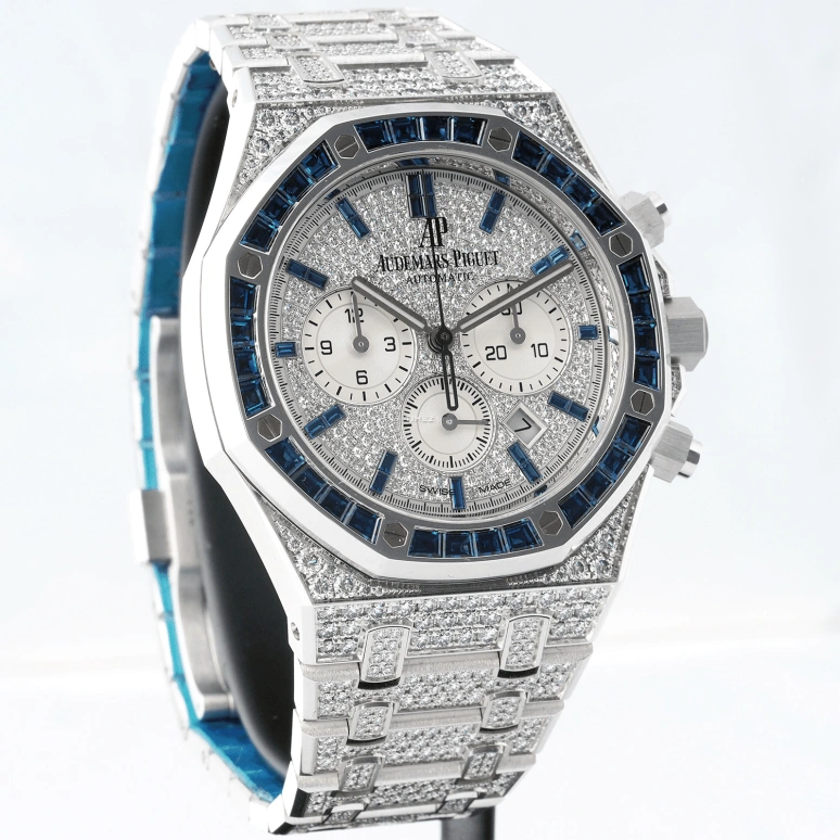 Audemars Piguet,Royal Oak 41mm,41mm,White Gold,Silver,Automatic,Chronograph,Day,26334BC,26334BC.ZS.1223BC.01