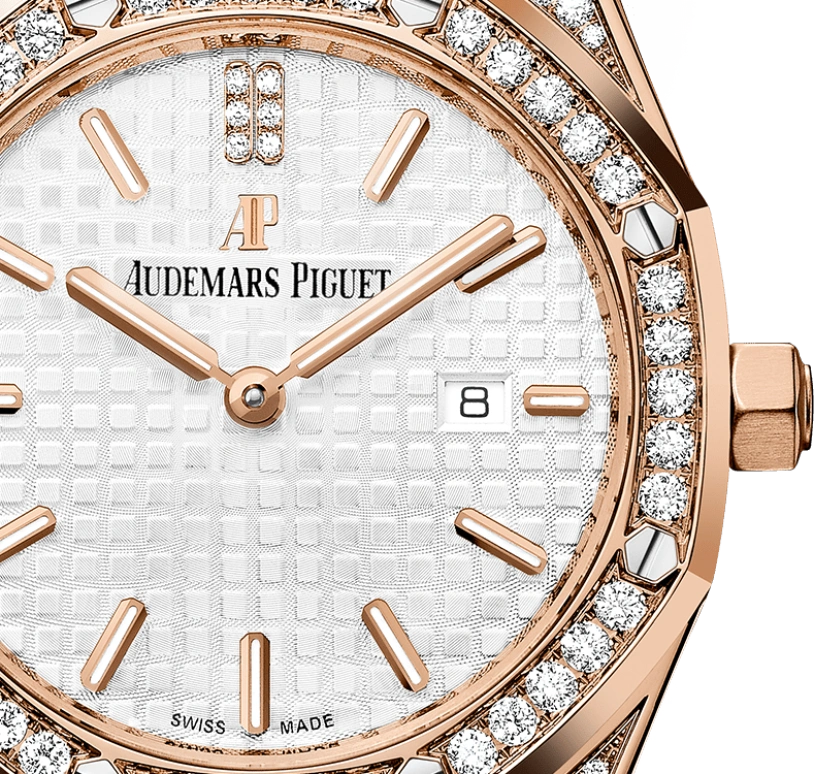 Audemars Piguet,Royal Oak 33mm,33mm,Rose Gold,Silver,Quartz,Day,In-house Caliber,67652OR,67652OR.ZZ.D011CR.01