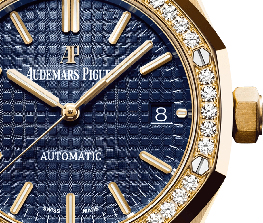 Audemars Piguet,Royal Oak 37mm,37mm,Yellow Gold,Blue,Automatic,Day,60hours,15451BA,15451BA.ZZ.1256BA.01