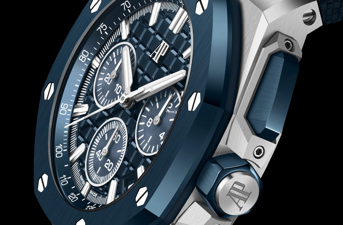 Audemars Piguet,Royal Oak Offshore 43mm,43mm,Stainless Steel,Ceramic,Blue,Automatic,Chronograph,Day,26420SO,26420SO.OO.A029VE.01