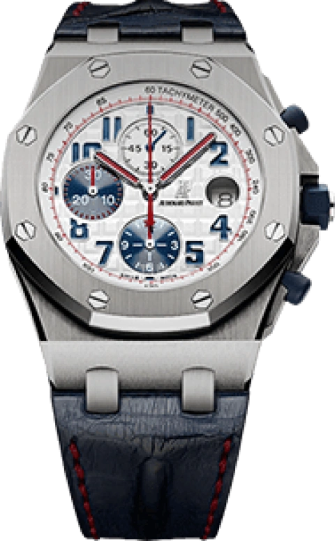 Audemars Piguet,Royal Oak Offshore 42mm,42mm,Stainless Steel,White,Silver,Automatic,Chronograph,Day,26208ST,26208ST.OO.D305CR.01