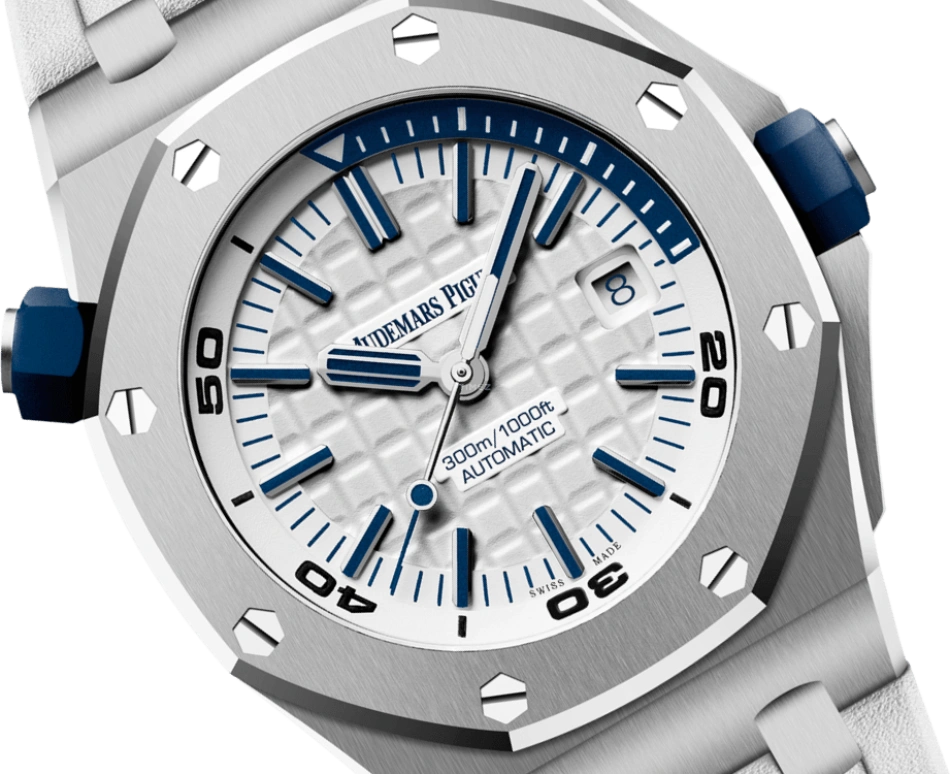 Audemars Piguet,Royal Oak Offshore 42mm,42mm,Stainless Steel,White,Silver,Automatic,Day,60hours,15710ST,15710ST.OO.A010CA.01
