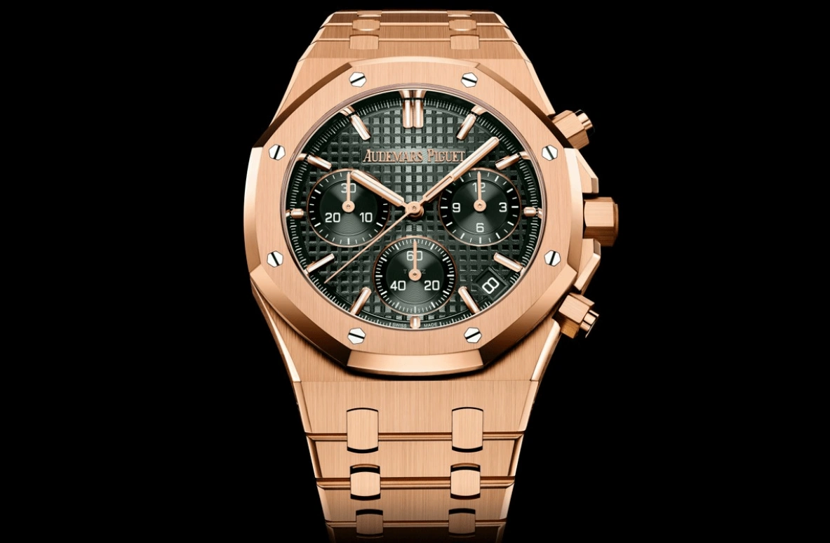 Audemars Piguet,Royal Oak 41mm,41mm,Pink Gold,Green,Automatic,Chronograph,Day,26240OR,26240OR.OO.1320OR.04 50th