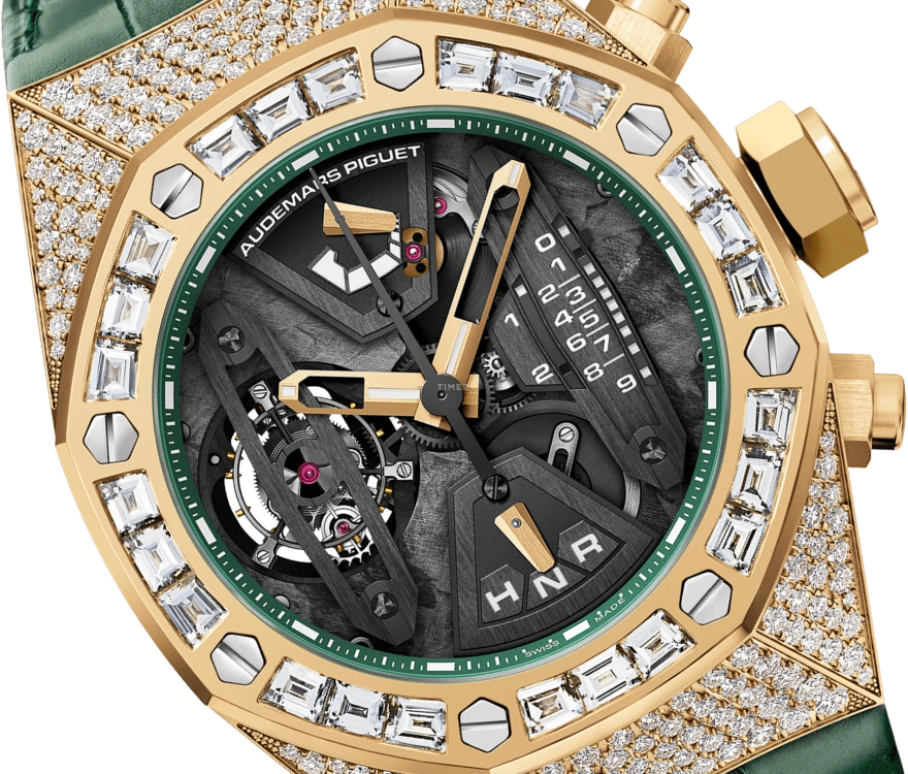 Audemars Piguet,Royal Oak Concept 44mm,44mm,Yellow Gold,Skeleton,Black,Handwound,Chronograph,Power Reserve Indicator,Tourbillon,Function Selector,237hours,In-house Caliber,26225BA,26225BA.ZZ.D400CR.01