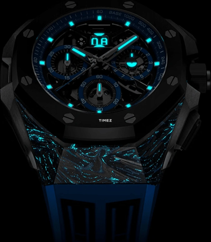 Audemars Piguet,Royal Oak Concept 43mm,43mm,Forged Carbon,Black,Blue,Skeleton,Automatic,Chronograph,Dule Time,Rattrapante,Big Date,70hours,In-house Caliber,26650FO,26650FO.OO.D353CA.01
