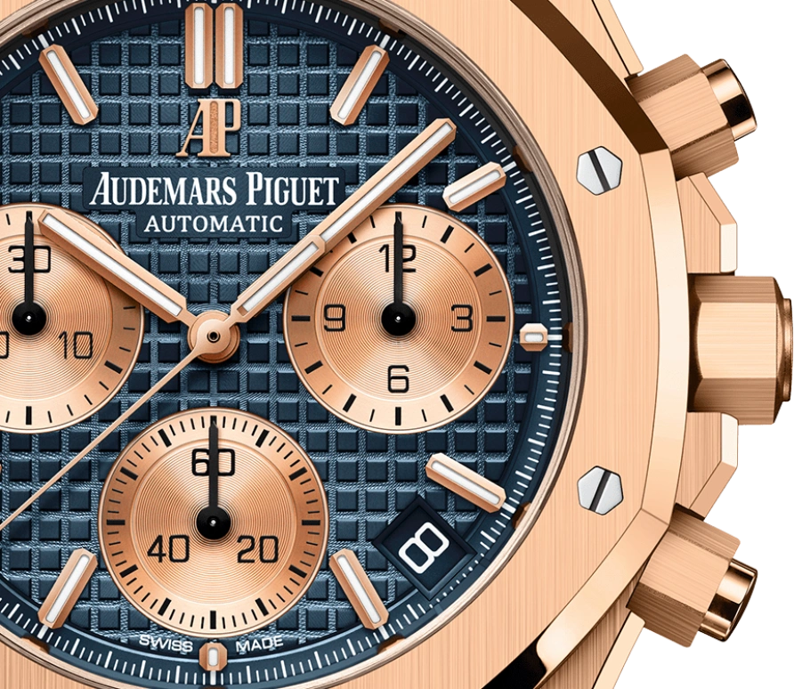 Audemars Piguet,Royal Oak 41mm,41mm,Rose Gold,Blue,Automatic,Chronograph,Day,26239OR,26239OR.OO.1220OR.01