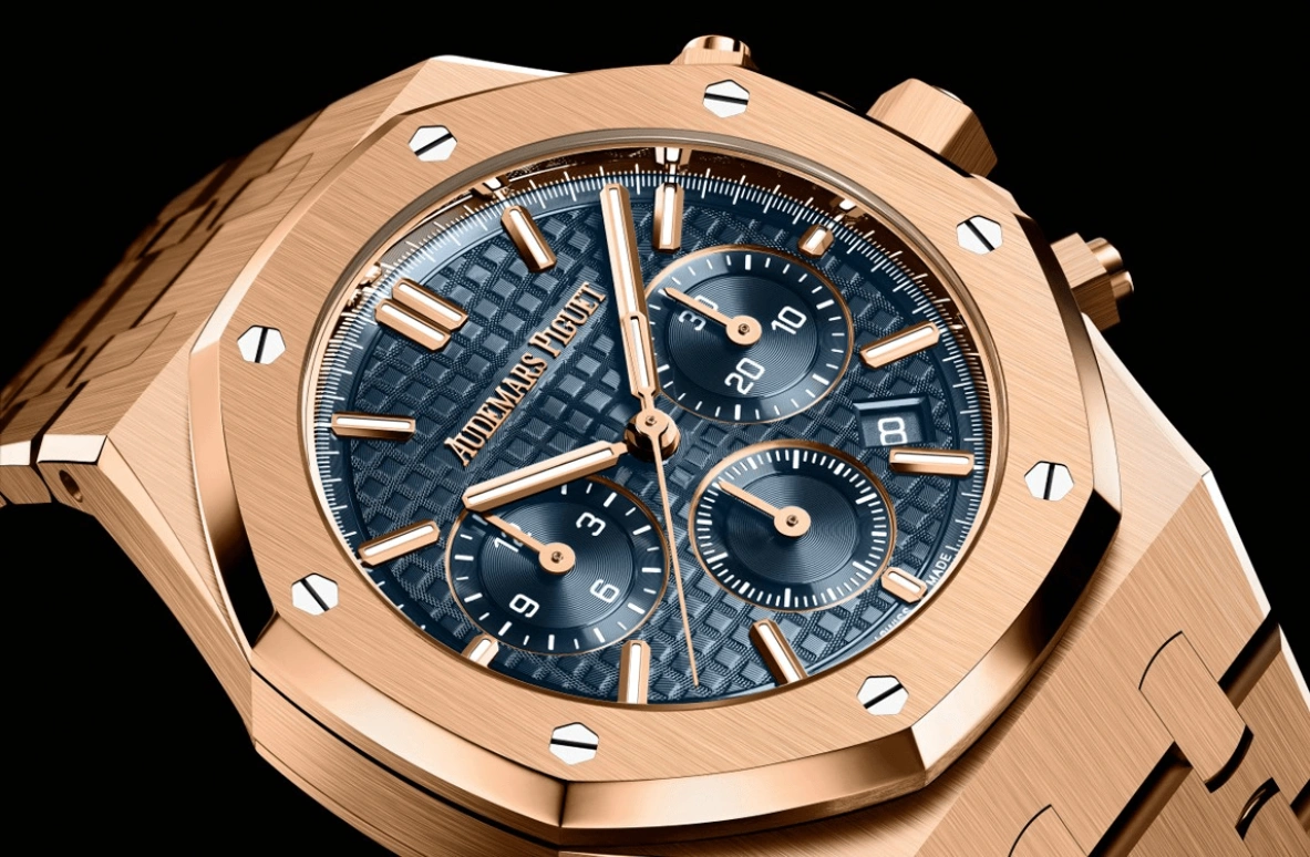 Audemars Piguet,Royal Oak 38mm,38mm,Pink Gold,Black,Automatic,Chronograph,Day,26715OR,26715OR.OO.1356OR.01