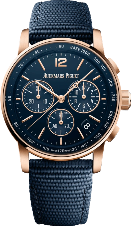 Audemars Piguet,CODE 11.59 41mm,41mm,Rose Gold,Rose,Blue,Automatic,Chronograph,Day,Flyback,26393OR,26393OR.OO.A027KB.01