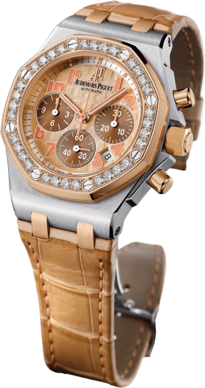 Audemars Piguet,Royal Oak Offshore 37mm,37mm,Pink Gold,Stainless Steel,Gold,Automatic,Chronograph,Day,26113SR,26113SR.ZZ.D804CR.01
