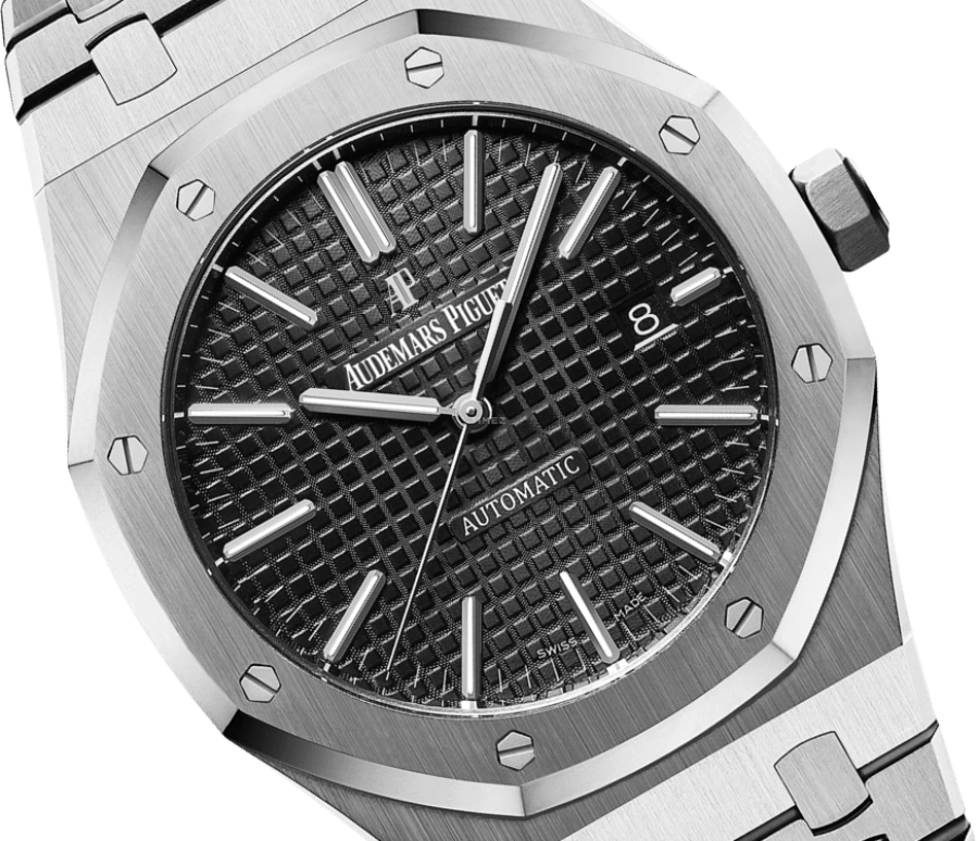 Audemars Piguet,Royal Oak 41mm,41mm,Stainless Steel,Black,Automatic,Day,60hours,Rodri Val,15400ST,15400ST.OO.1220ST.01