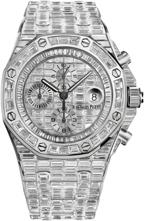 Audemars Piguet,Royal Oak Offshore 42mm,42mm,White Gold,Black,Automatic,Chronograph,Day,26473BC,26473BC.ZZ.8043BC.01