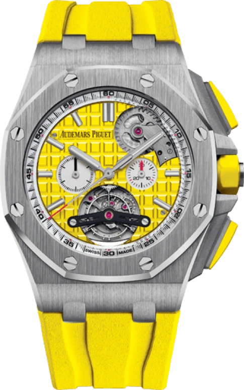 Audemars Piguet,Royal Oak Offshore 44mm,44mm,Stainless Steel,Yellow,Automatic,Chronograph,Day,26540ST,26540ST.OO.A051CA.01