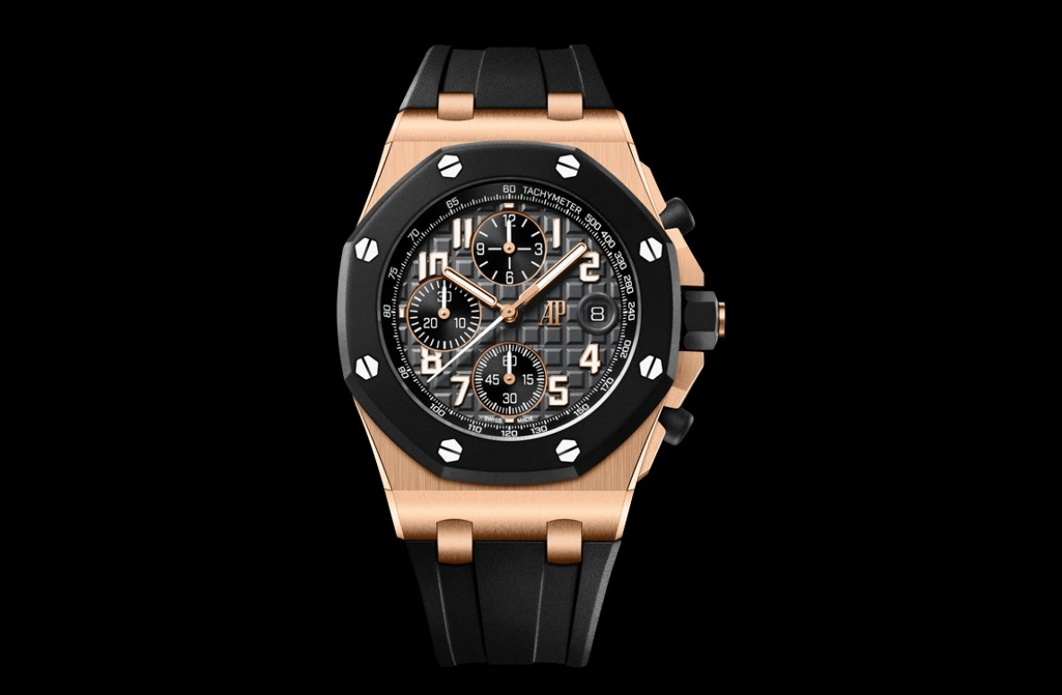 Audemars Piguet,Royal Oak Offshore 42mm,42mm,Rose Gold,Rose,Black,Automatic,Chronograph,Day,26238OK,26238OK.OO.A002CA.01
