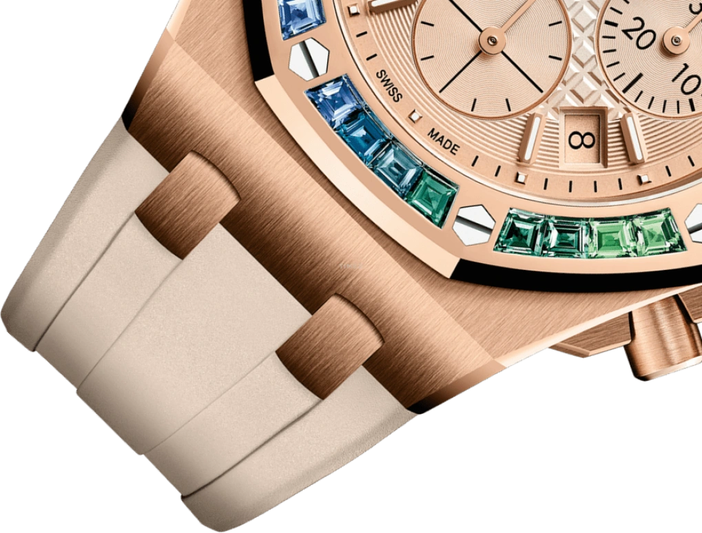 Audemars Piguet,Royal Oak Offshore 37mm,37mm,Pink Gold,Beige,Rose Gold,Automatic,Chronograph,Day,26236OR,26236OR.YY.D085CA.01
