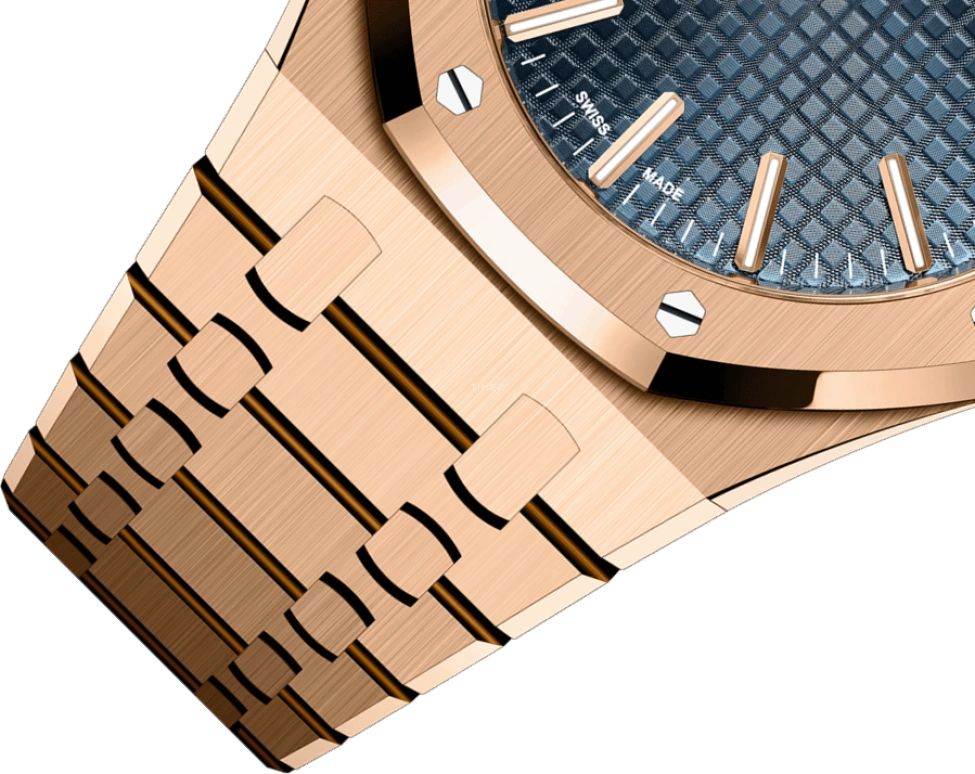 Audemars Piguet,Royal Oak 41mm,41mm,Rose Gold,Blue,Automatic,Day,70hours,15510OR,15510OR.OO.1320OR.01 50th