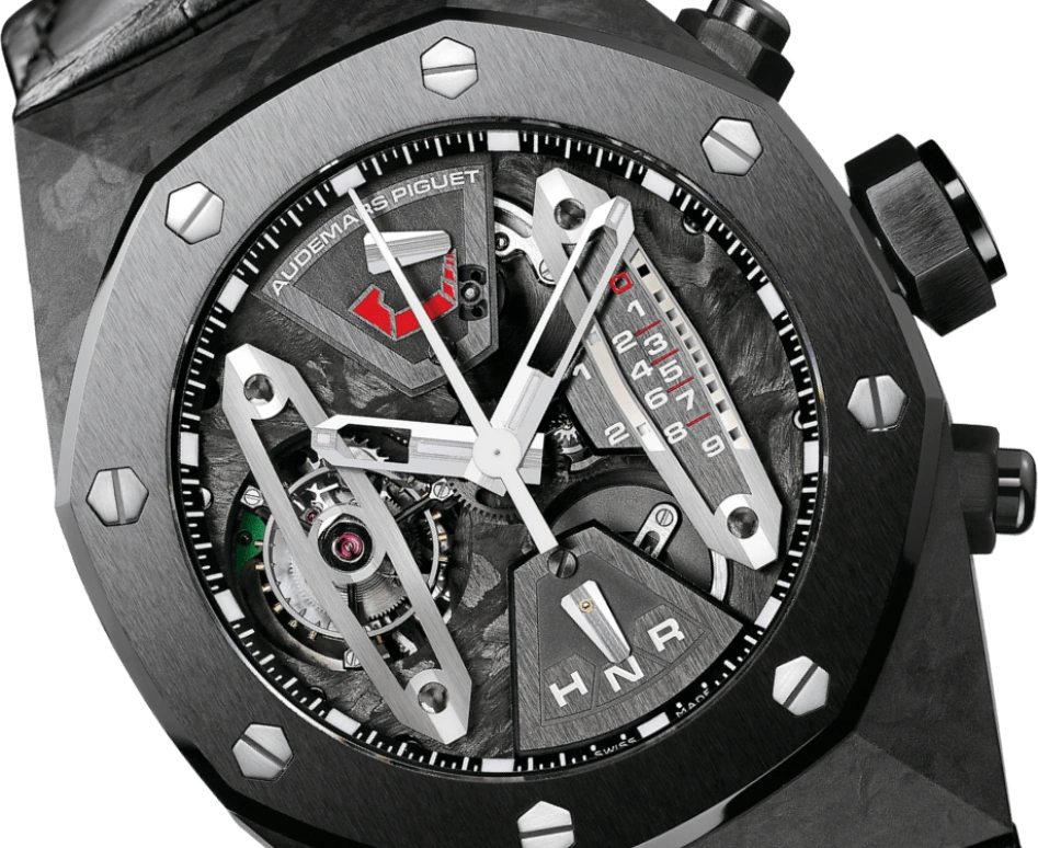 Audemars Piguet,Royal Oak Concept 44mm,44mm,Forged Carbon,Skeleton,Black,Handwound,Chronograph,Power Reserve Indicator,Tourbillon,Function Selector,237hours,In-house Caliber,Pharrell Williams,JAY-Z,JAY Z,Jazzy,26265FO,26265FO.OO.D002CR.01