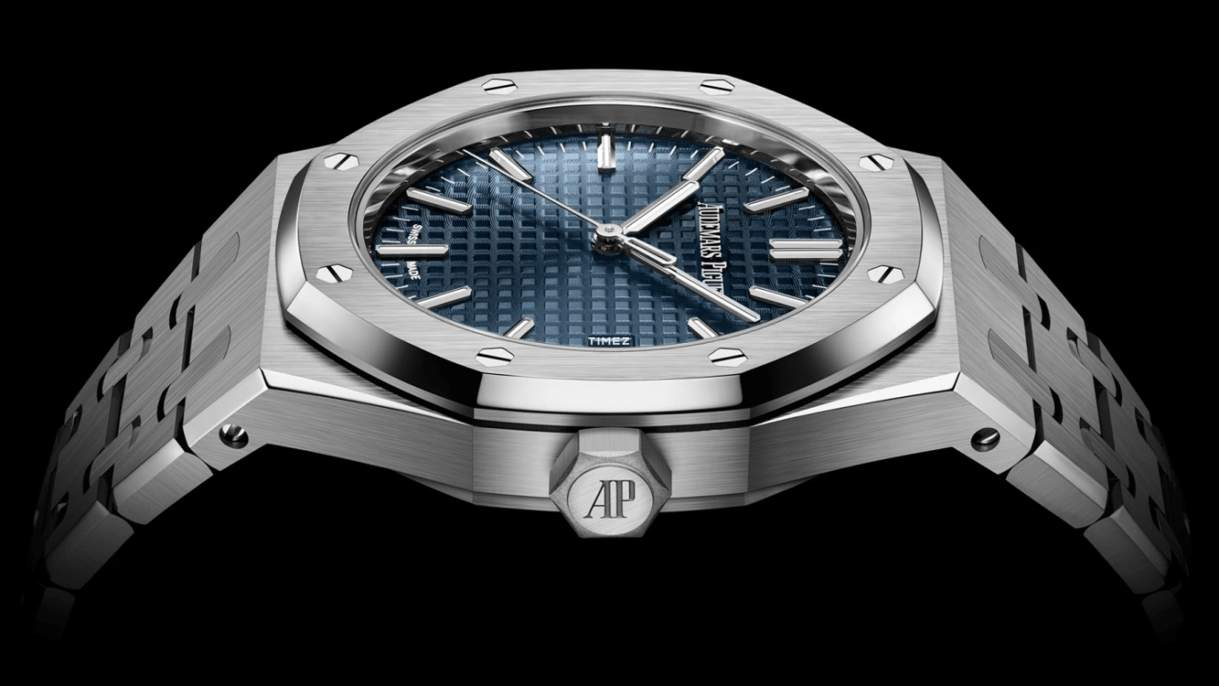 Audemars Piguet,Royal Oak 37mm,37mm,Stainless Steel,Blue,Automatic,Day,65hours,15550ST,15550ST.OO.1356ST.06
