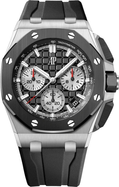 Audemars Piguet,Royal Oak Offshore 43mm,43mm,Ceramic,Stainless Steel,Black,Automatic,Chronograph,Day,Flyback,26420SO,26420SO.OO.A002CA.01