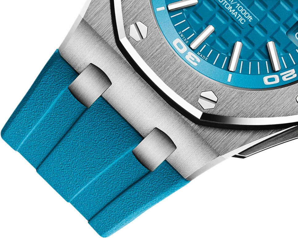 Audemars Piguet,Royal Oak Offshore 42mm,42mm,Stainless Steel,Turquoise,Automatic,Day,60hours,15710ST,15710ST.OO.A032CA.01