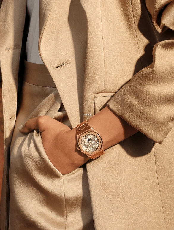 Audemars Piguet,Royal Oak 38mm,38mm,Rose Gold,Beige,Automatic,Moonphase,Perpetual Calendar,Leap Year,Month,55hours,In-house Caliber,26684OR,26684OR.OO.1356OR.01
