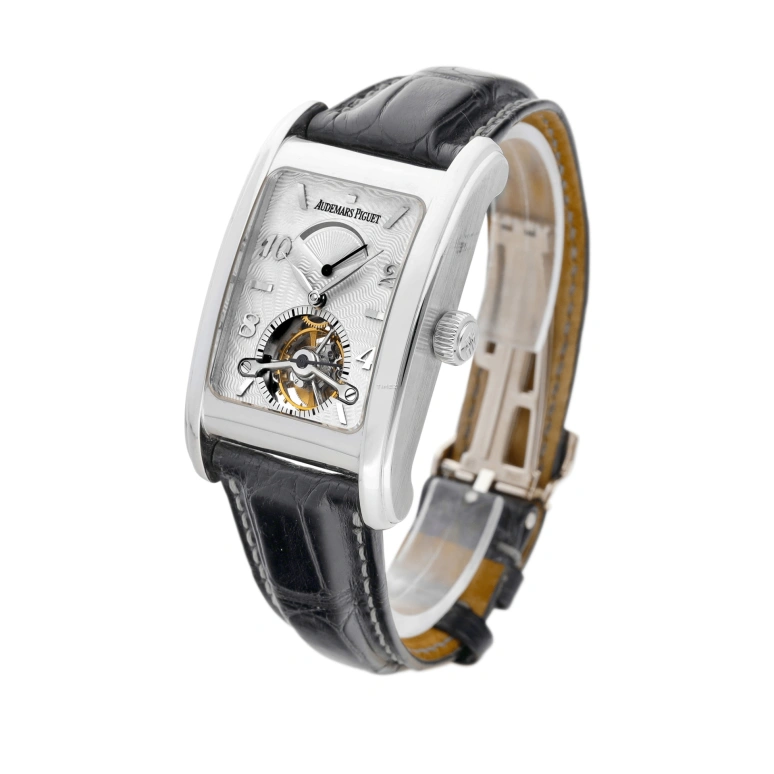 Audemars Piguet,Edward 29x49mm,29x49mm,White Gold,Antique Silver,Handwound,Power Reserve Indicator,Tourbillon,26006BC,26006BC.OO.D002CR.01