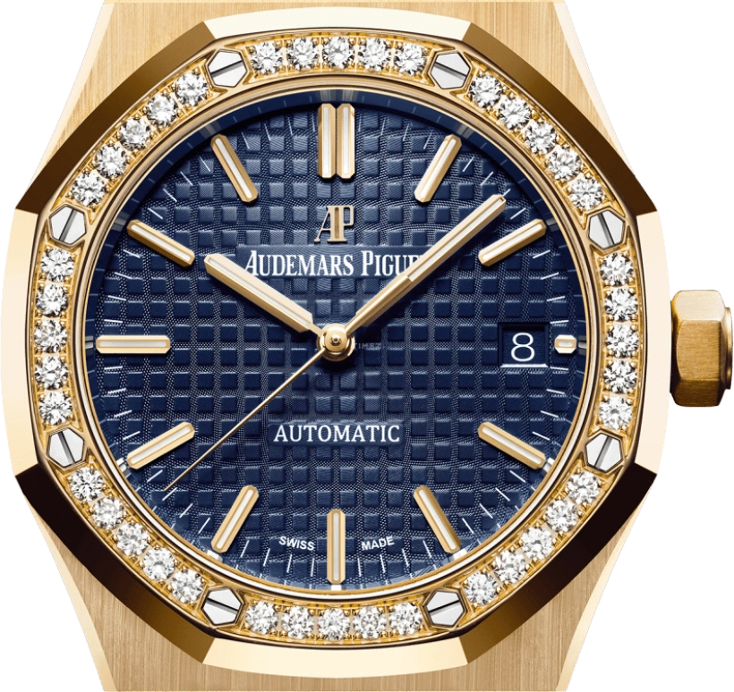 Audemars Piguet,Royal Oak 37mm,37mm,Yellow Gold,Blue,Automatic,Day,60hours,15451BA,15451BA.ZZ.1256BA.01