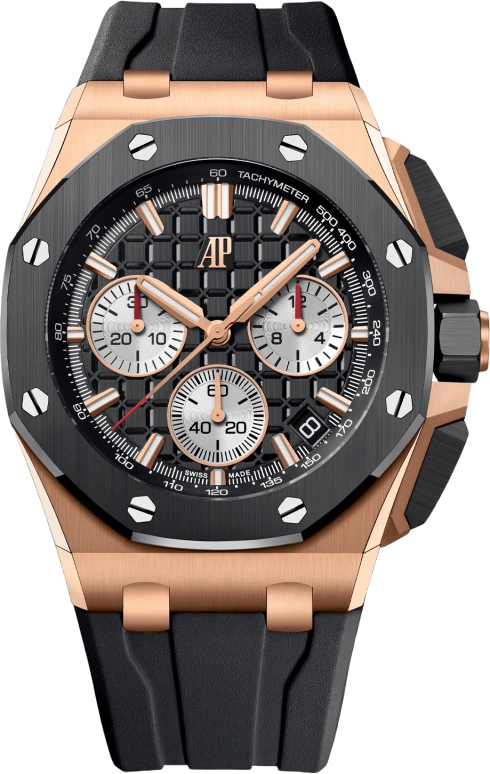 Audemars Piguet,Royal Oak Offshore 43mm,43mm,Pink Gold,Ceramic,Black,Automatic,Chronograph,Day,Chris Hemsworth,26420RO,26420RO.OO.A002CA.01