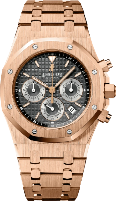Audemars Piguet,Royal Oak 39mm,39mm,Pink Gold,Silver,White,Silver White,Automatic,Chronograph,Day,25960OR,25960OR.OO.1185OR.03