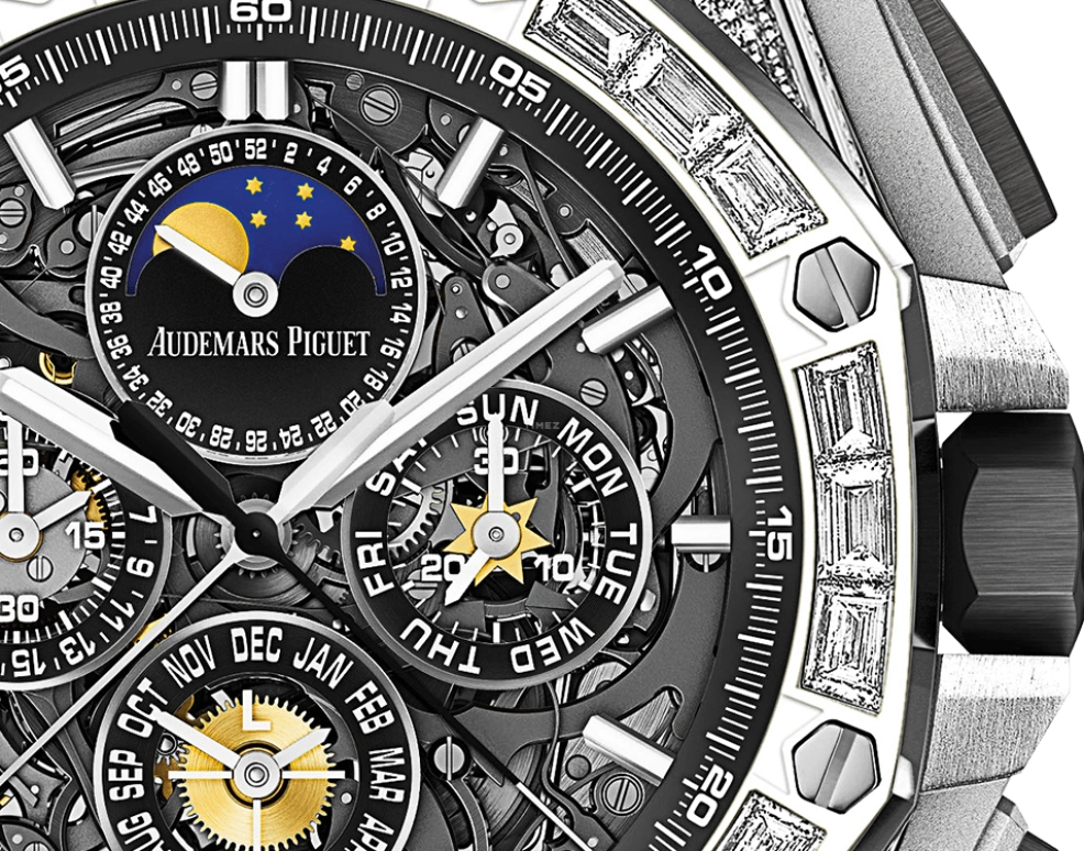 Audemars Piguet,Royal Oak Offshore 44mm,44mm,White Gold,Skeleton,Automatic,Chronograph,Moonphase,Perpetual Calendar,Month,45hours,In-house Caliber,26575BC,26575BC.ZZ.A002CA.01