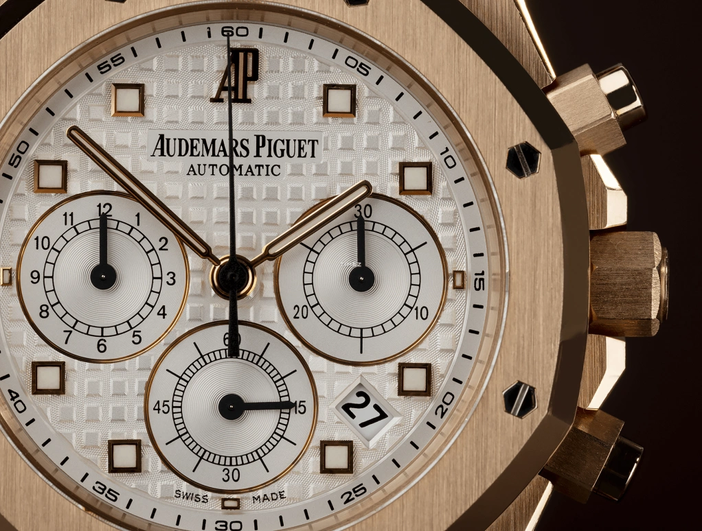 Audemars Piguet,Royal Oak 40mm,40mm,Rose Gold,White,Silver,Silver White,Automatic,Chronograph,Day,259600R,259600R.OO.1185