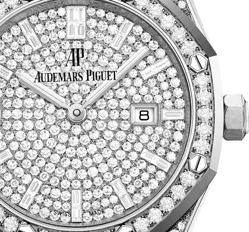 Audemars Piguet,Royal Oak 33mm,33mm,White Gold,Silver,White,Quartz,Day,In-house Caliber,67652BC,67652BC.ZZ.1265BC.01