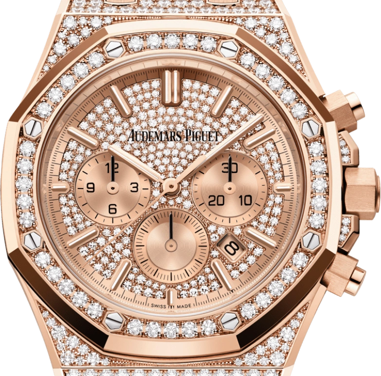 Audemars Piguet,Royal Oak 41mm,41mm,Rose Gold,Silver,Rose Gold,Automatic,Chronograph,Day,26333OR,26333OR.ZZ.1222OR.01