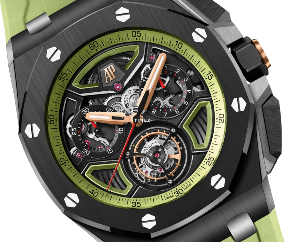 Audemars Piguet,Royal Oak Offshore 43mm,43mm,Ceramic,Green,Skeleton,Automatic,Chronograph,Tourbillon,26622CE,26622CE.OO.D062CA.01