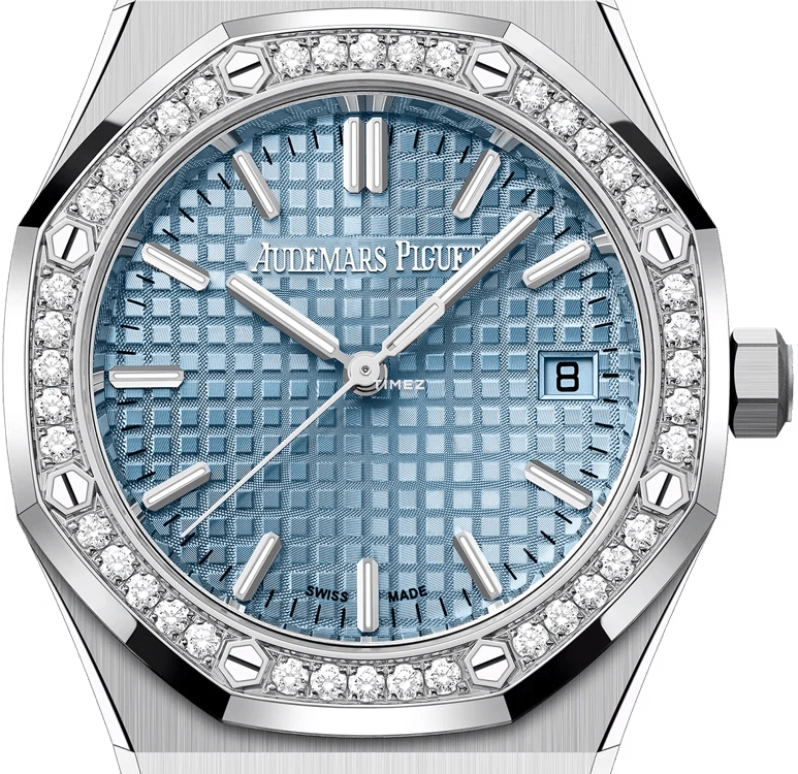 Audemars Piguet,Royal Oak 34mm,34mm,Stainless Steel,Ice Blue,Automatic,Day,50hours,77451ST,77451ST.ZZ.1361ST.01 50th