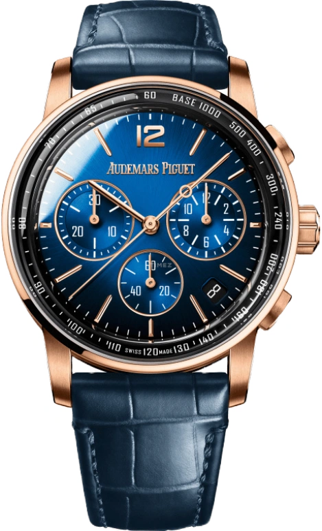 Audemars Piguet,CODE 11.59 41mm,41mm,Rose Gold,Blue,Automatic,Chronograph,Day,Flyback,26393OR,26393OR.OO.A028CR.01