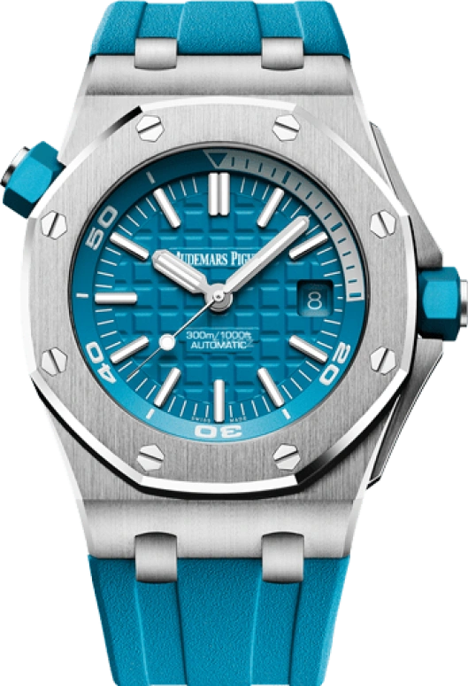 Audemars Piguet,Royal Oak Offshore 42mm,42mm,Stainless Steel,Turquoise,Automatic,Day,60hours,15710ST,15710ST.OO.A032CA.01