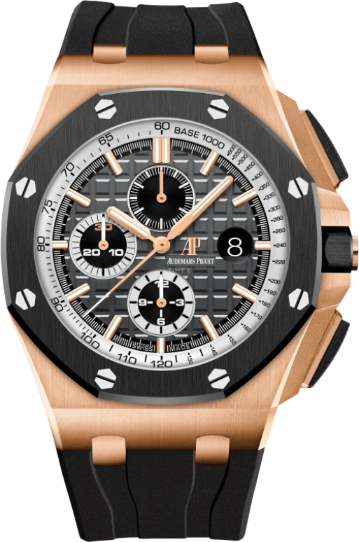 Audemars Piguet,Royal Oak Offshore 44mm,44mm,Pink Gold,Ceramic,Black,Automatic,Chronograph,Day,26416RO,26416RO.OO.A002CA.01