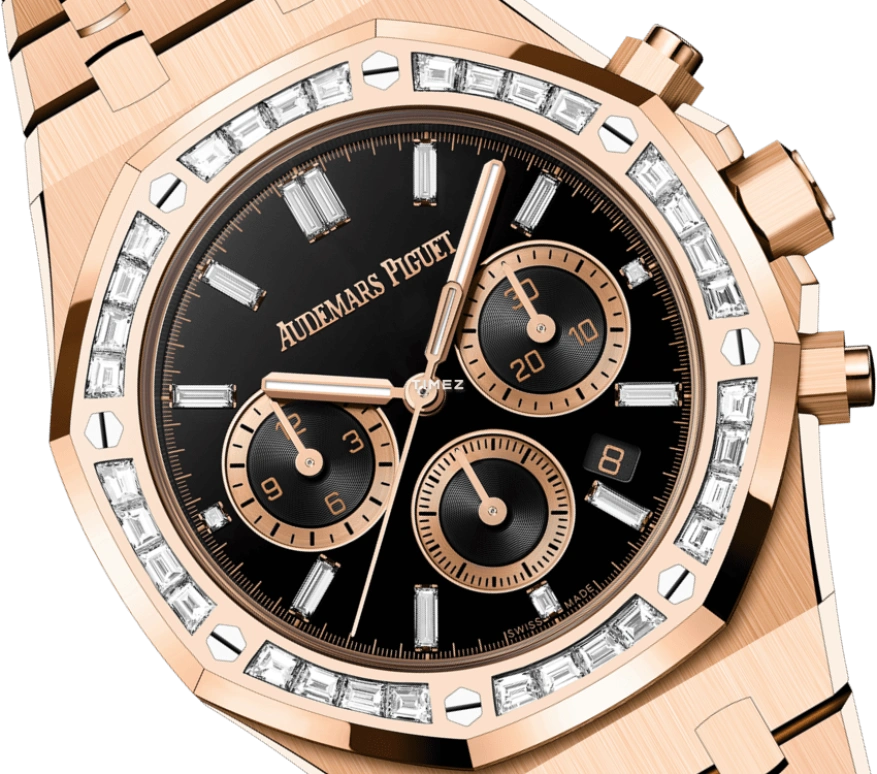 Audemars Piguet,Royal Oak 38mm,38mm,Rose Gold,Black,Automatic,Chronograph,Day,26715OR,26715OR.ZZ.1356OR.02