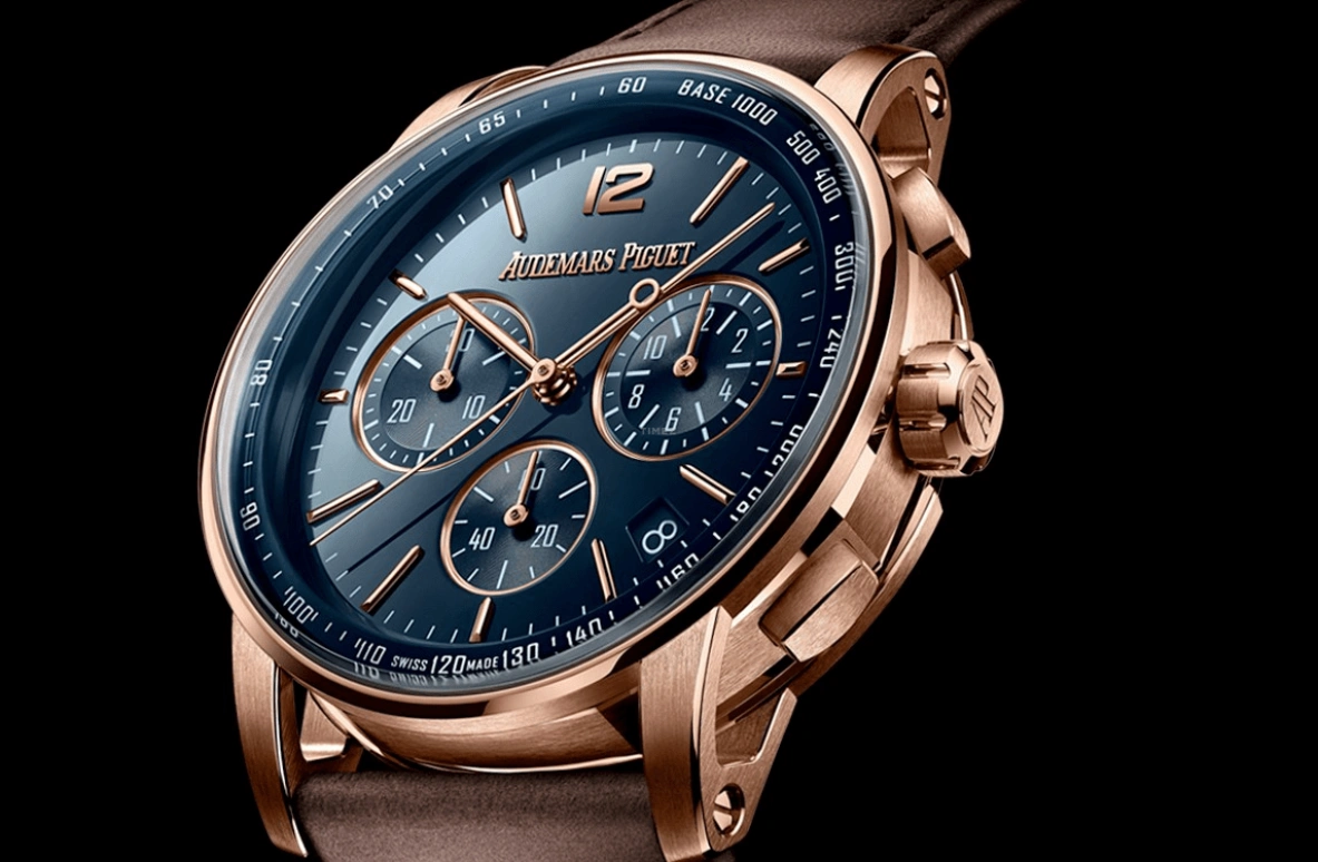 Audemars Piguet,CODE 11.59 41mm,41mm,Pink Gold,Blue,Automatic,Chronograph,Day,Flyback,26393OR,26393OR.OO.A321CR.01