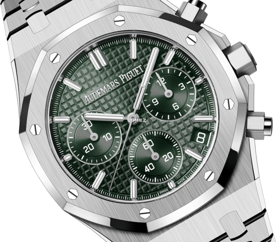Audemars Piguet,Royal Oak 41mm,41mm,Stainless Steel,Green,Automatic,Chronograph,Day,26240ST,26240ST.OO.1320ST.08