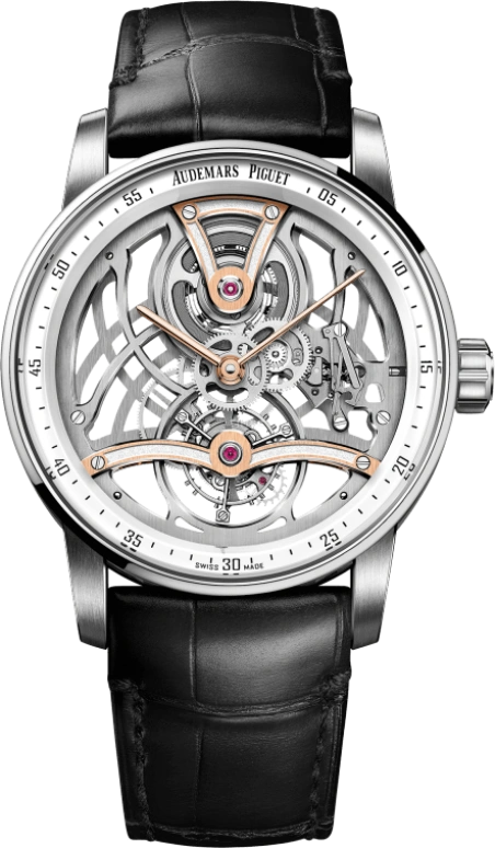 Audemars Piguet,CODE 11.59 41mm,41mm,White Gold,Red Gold,Skeleton,Handwound,Tourbillon,80hours,26600CR,26600CR.OO.D002CR.99